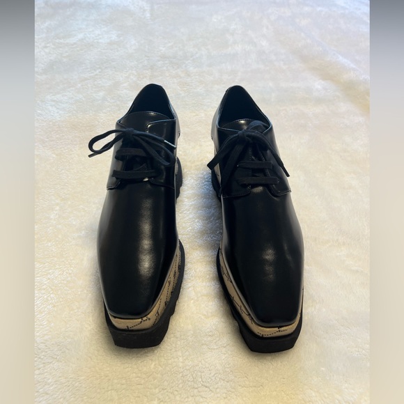 Stella McCartney Elyse Platform NEW Black Monogrammed Shoes Womens US6.5 EU36.5 - Picture 5 of 16